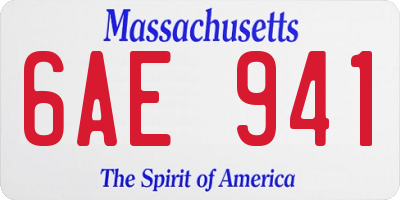 MA license plate 6AE941