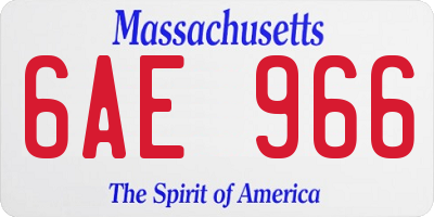 MA license plate 6AE966