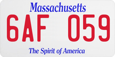 MA license plate 6AF059