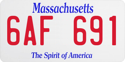 MA license plate 6AF691