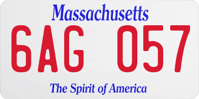 MA license plate 6AG057