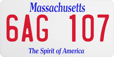 MA license plate 6AG107