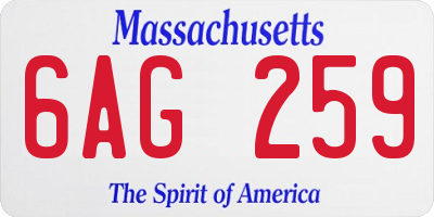 MA license plate 6AG259