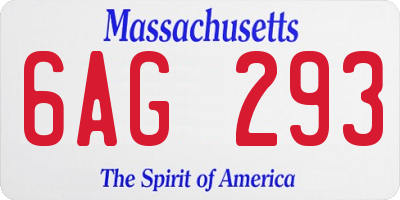 MA license plate 6AG293