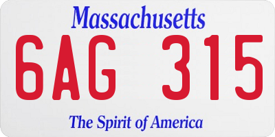 MA license plate 6AG315