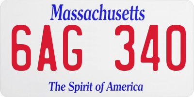 MA license plate 6AG340