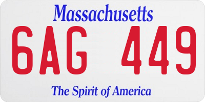 MA license plate 6AG449