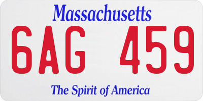 MA license plate 6AG459