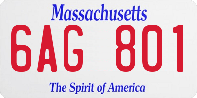 MA license plate 6AG801