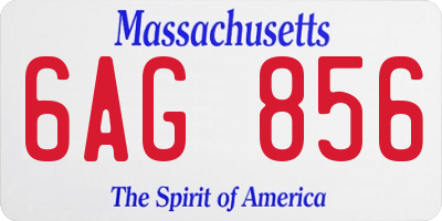 MA license plate 6AG856