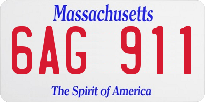 MA license plate 6AG911