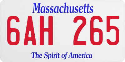 MA license plate 6AH265