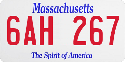 MA license plate 6AH267