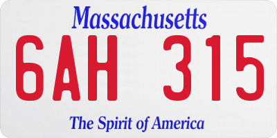MA license plate 6AH315