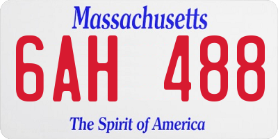 MA license plate 6AH488