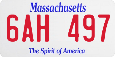MA license plate 6AH497