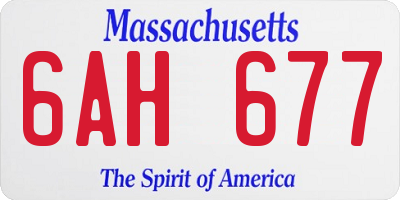 MA license plate 6AH677