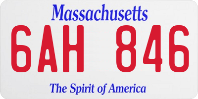 MA license plate 6AH846