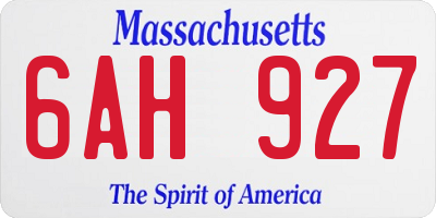 MA license plate 6AH927