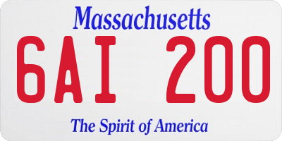 MA license plate 6AI200