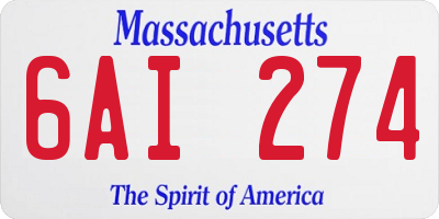 MA license plate 6AI274