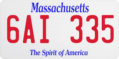 MA license plate 6AI335