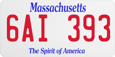 MA license plate 6AI393