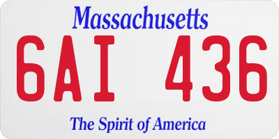 MA license plate 6AI436