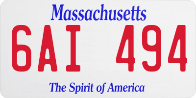 MA license plate 6AI494