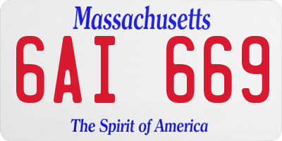 MA license plate 6AI669