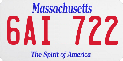 MA license plate 6AI722