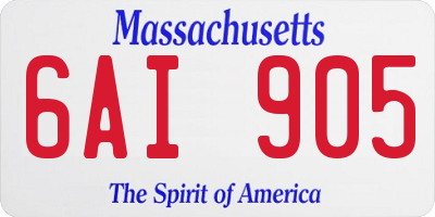 MA license plate 6AI905