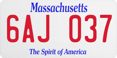 MA license plate 6AJ037
