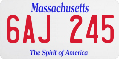 MA license plate 6AJ245