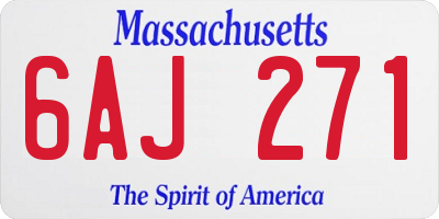 MA license plate 6AJ271