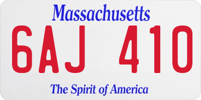 MA license plate 6AJ410