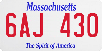 MA license plate 6AJ430