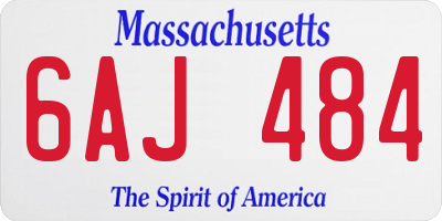 MA license plate 6AJ484