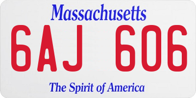 MA license plate 6AJ606