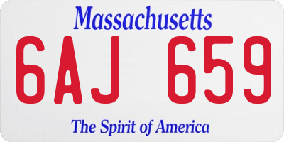 MA license plate 6AJ659