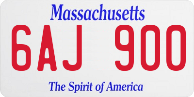 MA license plate 6AJ900