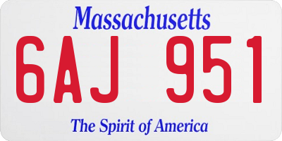 MA license plate 6AJ951