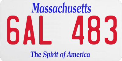 MA license plate 6AL483