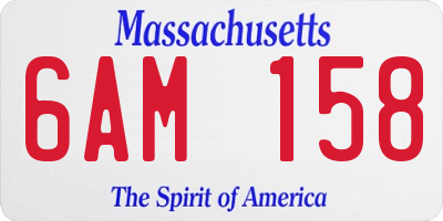 MA license plate 6AM158