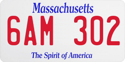 MA license plate 6AM302
