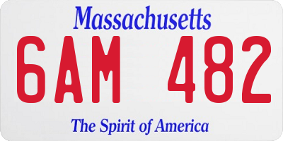 MA license plate 6AM482