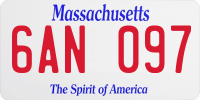 MA license plate 6AN097
