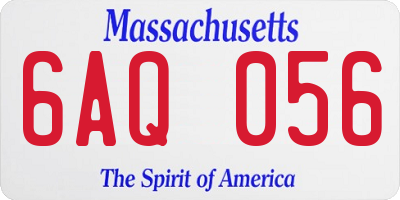 MA license plate 6AQ056