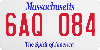 MA license plate 6AQ084