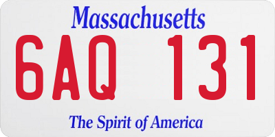 MA license plate 6AQ131